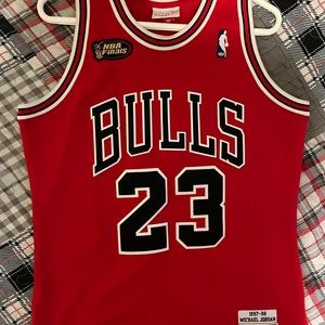 Micheal Jordan Chicago Bulls Jersey with the 1997 NBA Playoffs patch.